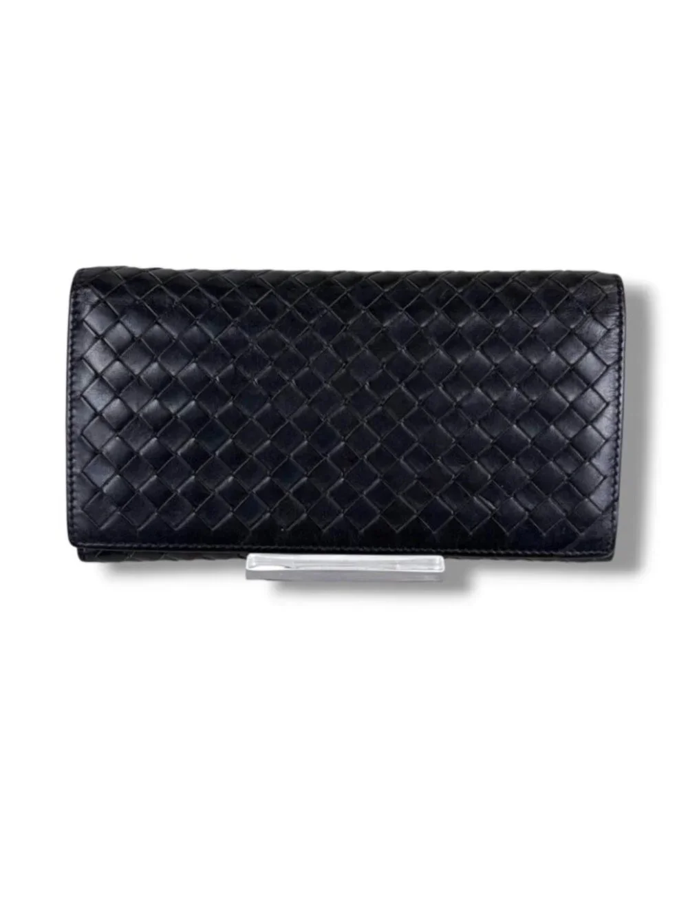 Bottega Veneta Intrecciato Leather Wallet Bifold Dark Navy